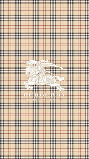 經典格紋圖案背景上的 Burberry 品牌標誌 — Burberry 壁紙