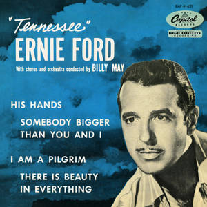 Ernie Ford 經典專輯封面，藍天與歌詞。 — 專輯封面 壁紙