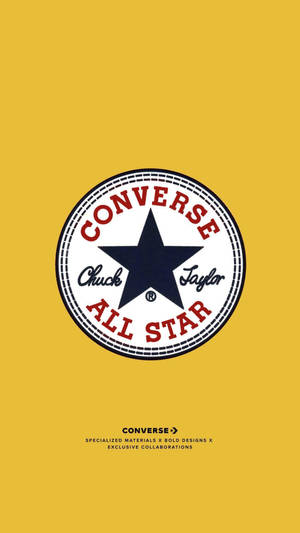 黃色背景上的 Converse All Star 標誌及品牌標語 — Converse 標誌 壁紙
