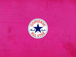 粉紅色布料上帶有刮痕的 Converse All Star 標誌 — Converse 標誌 壁紙
