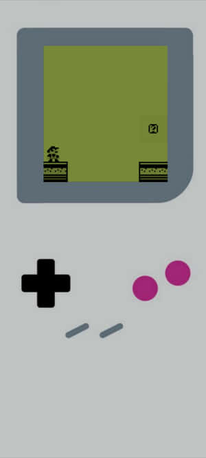 一個風格化的 Game Boy，顯示像素化的瑪利歐遊戲。 — 酷炫遊戲 壁紙