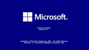 Microsoft Windows 啟動畫面，版本 6.2 在藍色背景上 — 高解析度電腦 壁紙