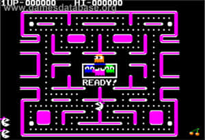 Pacman 遊戲畫面，帶有迷宮和準備追逐的鬼魂。 — 旁遮普國王 壁紙