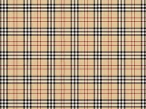 米色蘇格蘭格子圖案，帶有黑色、白色和紅色線條 — Burberry 壁紙
