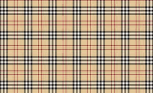 米色蘇格蘭格紋圖案，帶有黑色、白色和紅色線條 — Burberry 壁紙