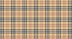 米色蘇格蘭格紋圖案，帶有紅色、黑色和白色條紋 — Burberry 壁紙