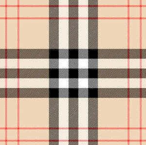 用於壁紙的米色蘇格蘭格紋圖案，帶有黑色和紅色條紋。 — Burberry 壁紙