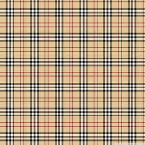 米色蘇格蘭格紋布料，帶有黑色、白色和紅色的交織線條。 — Burberry 壁紙