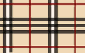 米色蘇格蘭格紋圖案，帶有紅棕色和奶油色條紋 — Burberry 壁紙