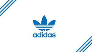 白色背景上的藍色adidas標誌，帶有三條紋 — 愛迪達 GIF 壁紙