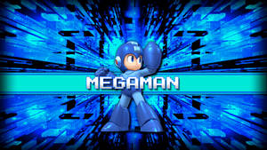Mega Man電子遊戲角色身穿藍色裝甲，背景為數位藍色。 — 洛克人 壁紙