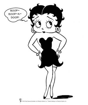 Betty Boop 卡通人物穿著無肩帶連衣裙，對話框寫著 Boop-Boop-A-Doop — Galaxy Z Fold 6 壁紙