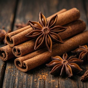 深色木桌上的肉桂棒和八角茴香。 — 聖誕美學 壁紙