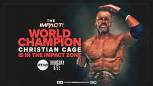 摔角手 Christian Cage 佩戴冠軍腰帶為 Impact Wrestling 宣傳擺姿勢。 — 動態圖 壁紙