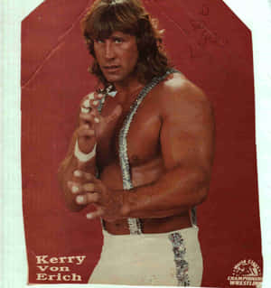 摔角手 Kerry Von Erich 穿著白色亮片短褲指向前方。 — Galaxy Z Flip7 FE 壁紙