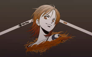 《航海王》動畫角色娜美，一頭火紅橙色頭髮，自信地微笑。 — 娜美 航海王 壁紙