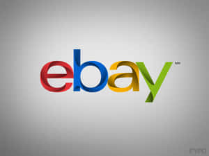 eBay標誌，紅色、藍色、黃色和綠色字母，位於灰色背景上。 — 白色美學動圖 壁紙
