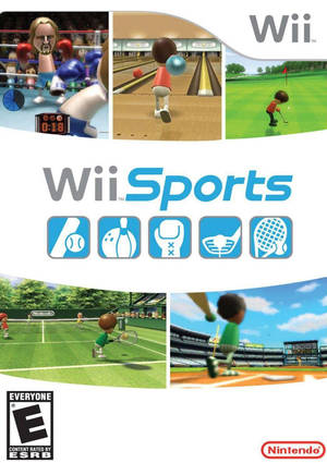 Wii Sports遊戲封面，卡通角色在玩各種運動。 — 運動 壁紙