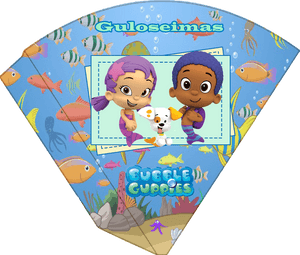 Bubble Guppies 角色在海底場景中與魚和珊瑚一起。