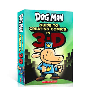 Dog Man 書本封面，展示一隻穿著藍色制服的卡通狗，背景有城市剪影。 — 卡通狗 壁紙