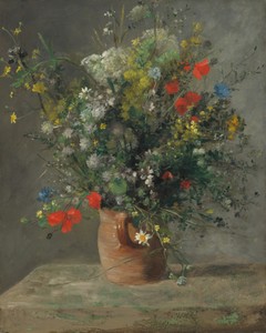 花瓶中的花卉，皮耶-奧古斯特·雷諾瓦創作，約1866年，油畫於畫布。下載此藝術作品作為桌機、平板或手機的高解析度桌布。