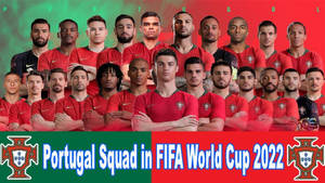 葡萄牙國家足球隊2022年FIFA世界盃紅色球衣陣容照片。 — FIFA 世界盃 壁紙