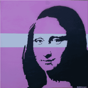蒙娜麗莎手持火箭筒 Banksy 塗鴉