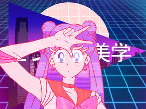 蒸汽波風格復古動漫美學