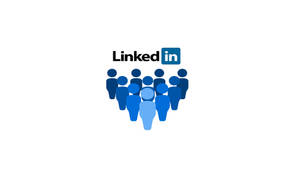 LinkedIn 標誌，藍色人形排列成心形。 — 領英 壁紙