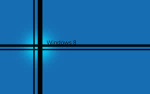 Windows 8標誌，帶有發光藍光和黑色網格線。 — 黑色高畫質桌布 壁紙