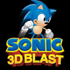 Sonic the Hedgehog 奔跑，下方有 'Sonic 3D Blast' 標誌。 — 音速小子 壁紙