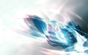 抽象數位藝術作品，具有發光的藍色和白色光條。 — 光線 壁紙