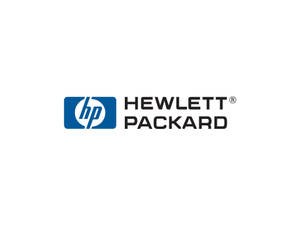 白色背景上藍色和黑色的 Hewlett Packard 企業標誌。 — 惠普筆電 壁紙