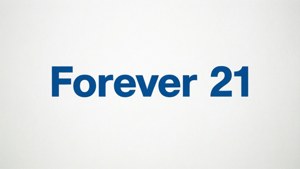 白色背景上藍色的極簡Forever 21標誌。 — 永遠21 壁紙