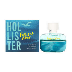 Hollister Festival Vibes男士香水瓶和包裝，帶有海鷗設計。 — Hollister 壁紙