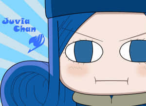 動漫角色 Juvia Chan 擁有藍色頭髮和眼睛，神情堅定。 — 寶可夢 剑 盾 壁紙
