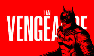 蝙蝠俠剪影配上 'I AM VENGEANCE' 文字在紅色背景上 — 蝙蝠俠 壁紙