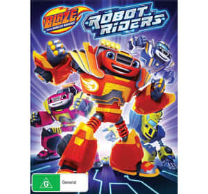 來自《Blaze and the Monster Machines》的四個色彩繽紛的機器人角色準備行動。 — 旋風戰車隊 壁紙