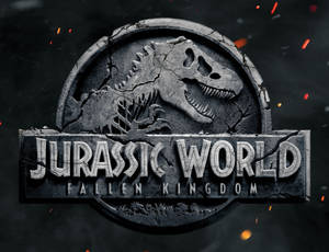 Jurassic World: 殞落國度標誌，裂開的石頭和飛舞的火星。 — 侏羅紀世界：統霸天下 壁紙