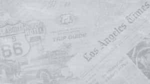 褪色灰階的復古報紙標題和66號公路紀念品。 — Old Paper 壁紙