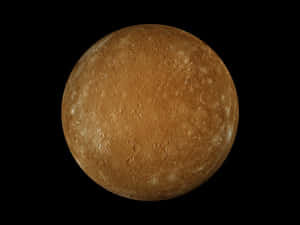 太空中的水星行星，帶有隕石坑和鏽色表面 — 黑色星球 壁紙