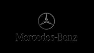 黑色背景上的銀色賓士標誌 — Mercedes-Benz 壁紙