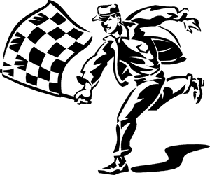 運動員向量賽車 - 手持方格旗的人物，HD PNG 下載