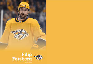 Filip Forsberg 納什維爾掠奪者隊左翼冰球運動員身穿黃色球衣在冰上。 — 運動 壁紙