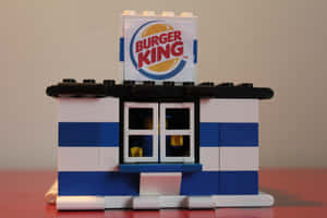 LEGO模型漢堡王餐廳，帶有藍白條紋。 — 漢堡王 壁紙