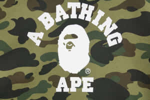 迷彩布料上的A BATHING APE標誌 — Bape 動態 壁紙