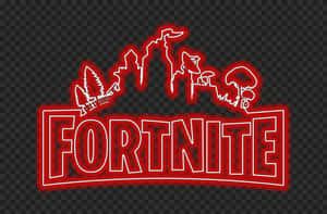 透明背景上發光紅色霓虹風格的Fortnite標誌。 — 酷炫的《要塞英雄》 壁紙