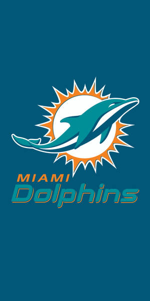 青色背景上的邁阿密海豚隊NFL標誌 — 邁阿密海豚 壁紙
