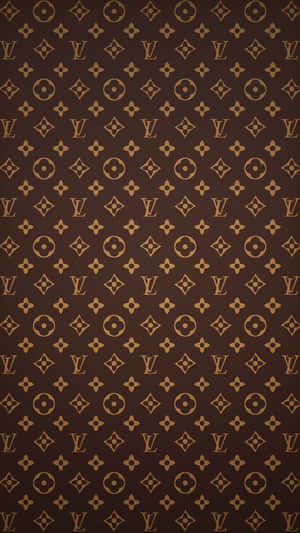 棕色和金色 Louis Vuitton 字母組合圖案壁紙 — 美學圖案動畫 壁紙
