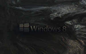 深色漩渦抽象背景上的Windows 8標誌 — 黑色高畫質桌布 壁紙